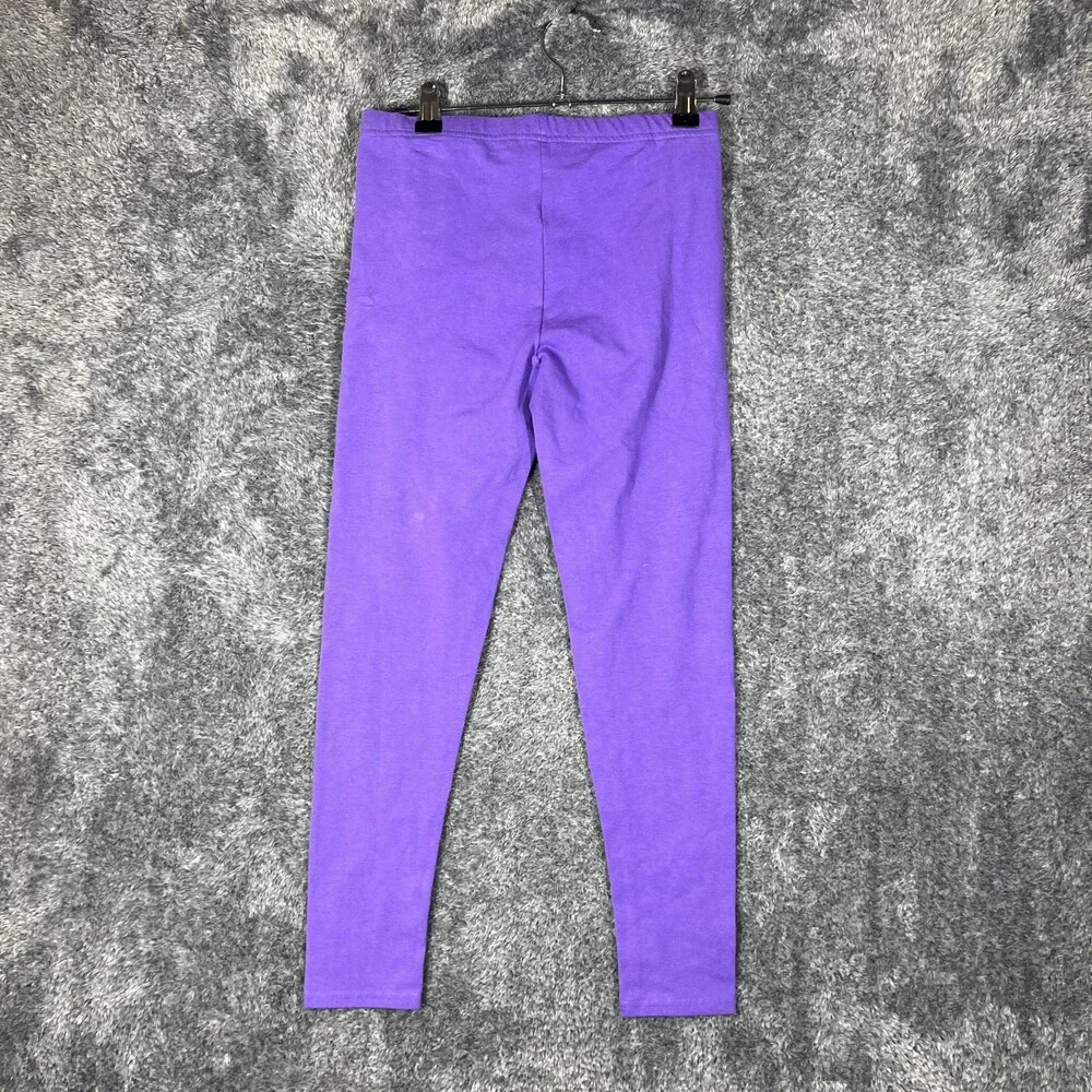 Ralph Lauren Leggings Girls 12-14 Purple Ankle Length Cotton Stretch Pony Logo